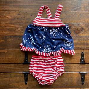❤️ Cat & Jack Red White and Blue Outfit 4th of July Size 18M #189